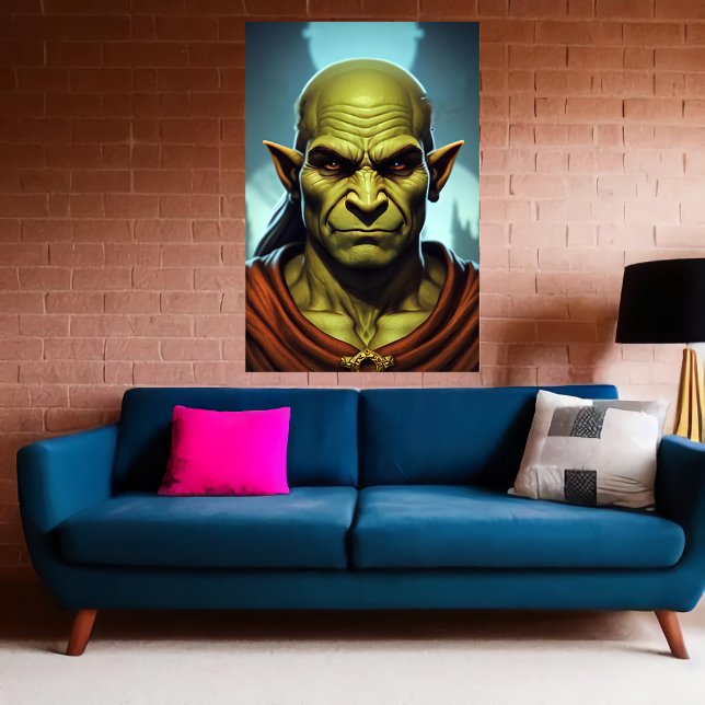 Portrait of Elf orc hybrid male | AI Art Poster (Creator Uploaded)