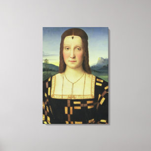 Portrait of Elizabeth Gonzaga, c.1504 (oil on pane Canvas Print