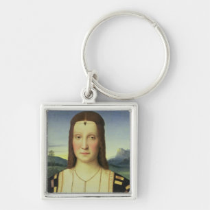Portrait of Elizabeth Gonzaga, c.1504 (oil on pane Keychain