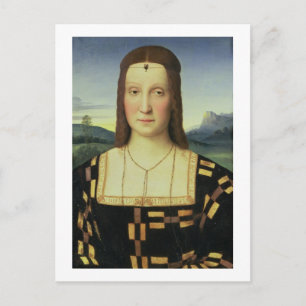 Portrait of Elizabeth Gonzaga, c.1504 (oil on pane Postcard