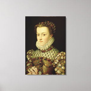 Portrait of Elizabeth of Austria (1554-92) Queen o Canvas Print