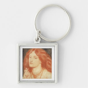 Portrait of Elizabeth Siddal (1834-62), 1860 (red Keychain