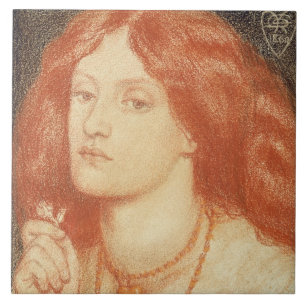 Portrait of Elizabeth Siddal (1834-62), 1860 (red Tile