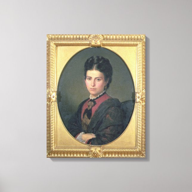 Portrait of Emilia Sampieri, 1870 (oil on canvas) Canvas Print (Front)