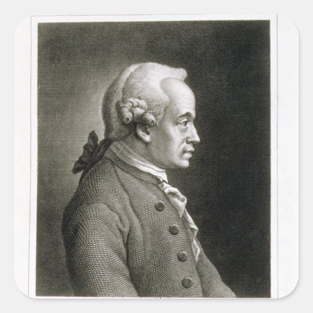 Portrait of Emmanuel Kant , German philosopher Square Sticker (Front)