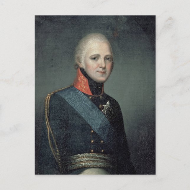 Portrait of Emperor Alexander I , 1804 Postcard (Front)