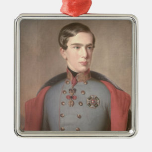 Portrait of Emperor Franz Joseph of Austria Metal Ornament