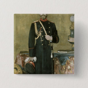 Portrait of Emperor Nicholas II 1895 2 Inch Square Button