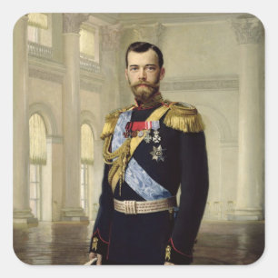 Portrait of Emperor Nicholas II, 1900 Square Sticker