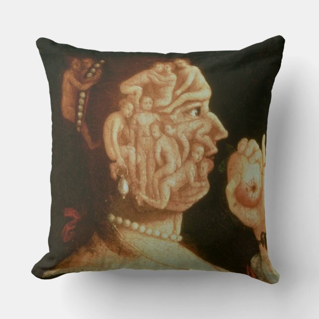 Portrait of Eve (oil) Throw Pillow (Front)