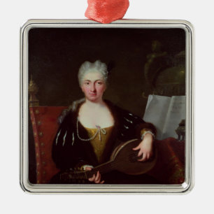 Portrait of Faustina Bordoni, Handel's singer Metal Ornament