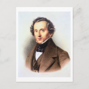 Portrait of Felix Mendelssohn (1809-47) (litho) Postcard