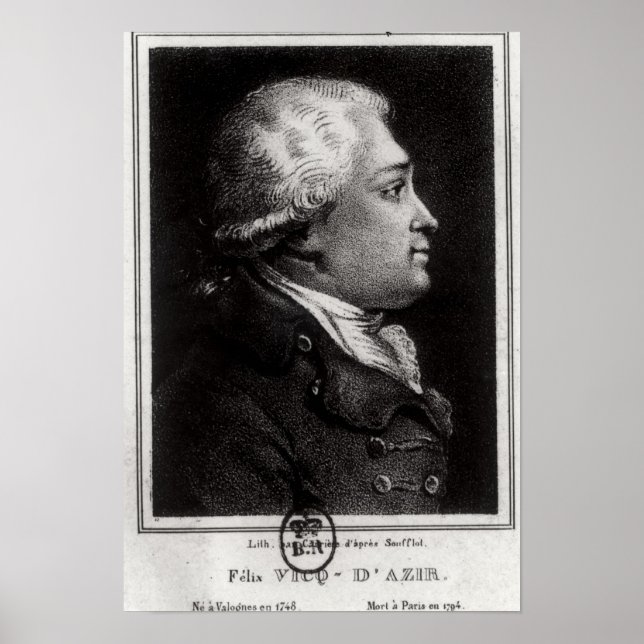 Portrait of Felix Vicq d'Azyr Poster (Front)