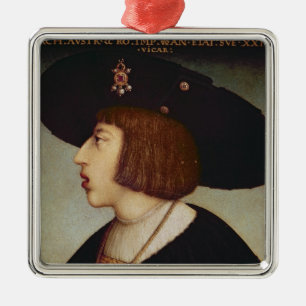 Portrait of Ferdinand I, Holy Roman Emperor Metal Ornament