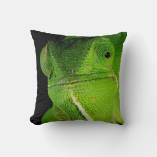 Portrait Of Flap-Necked Chameleon Throw Pillow