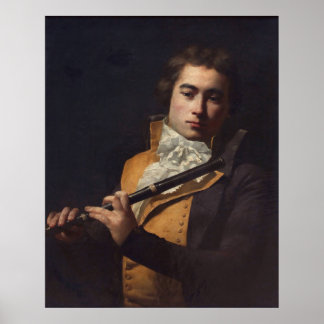Portrait of Flutist Devienne Poster