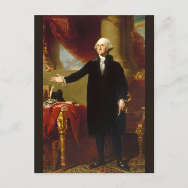 Portrait of Founding Father George Washington USA Postcard (Front)