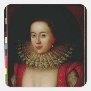 Portrait of Frances Howard  Countess of Somerset Square Sticker