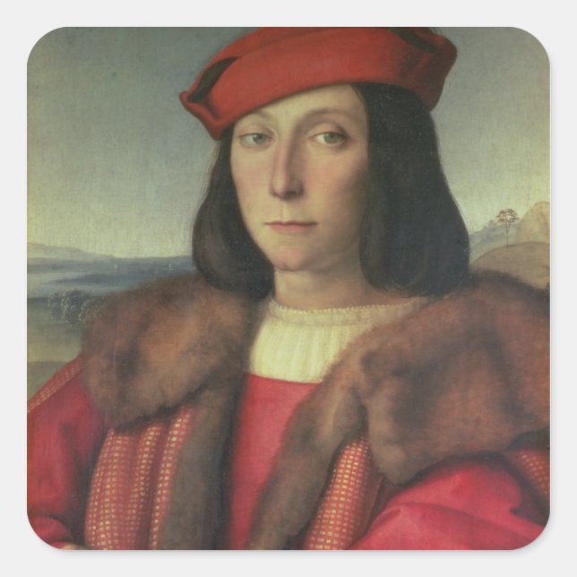 Portrait of Francesco della Rovere, Duke of Urbino Square Sticker (Front)