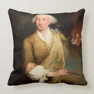 Portrait of Francesco Guardi (1712-93) (oil on can Throw Pillow