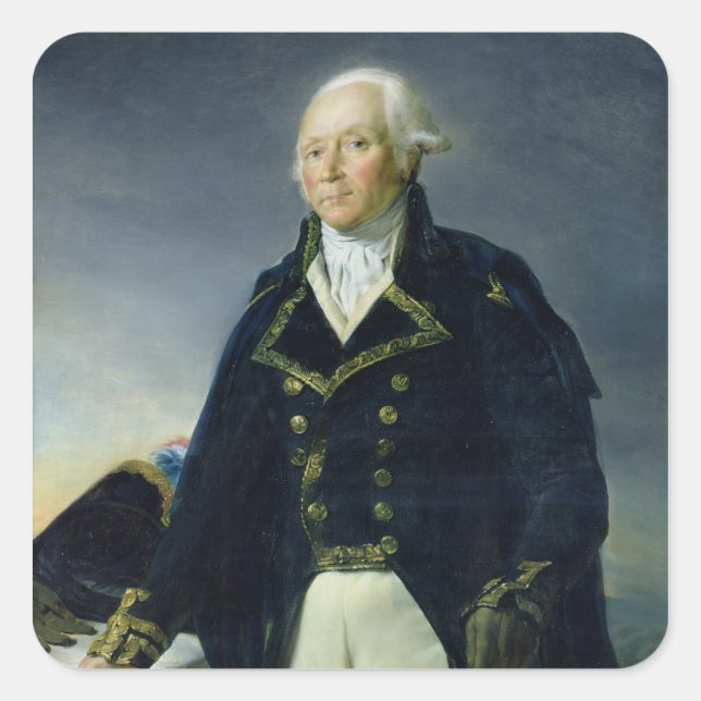 Portrait of Francois-Christophe Kellermann Square Sticker (Front)