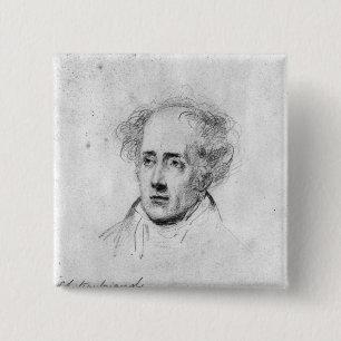 Portrait of Francois Rene Vicomte de 2 Inch Square Button