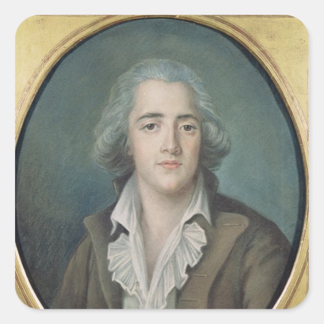 Portrait of Francois Rene Vicomte de 2 Square Sticker (Front)