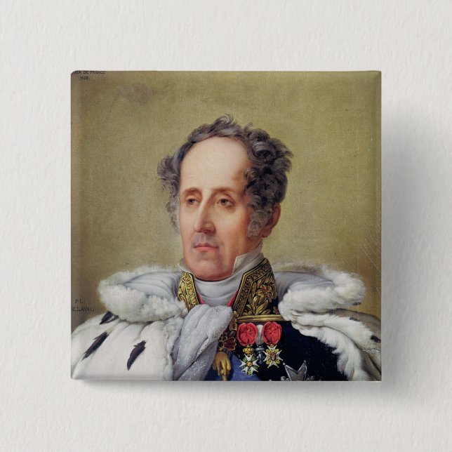 Portrait of Francois Vicomte de Chateaubriand 2 Inch Square Button (Front)