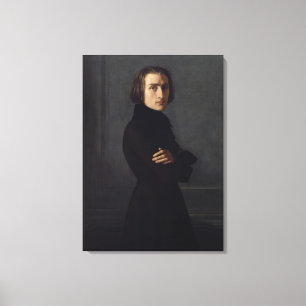 Portrait of Franz Liszt 1839 Canvas Print