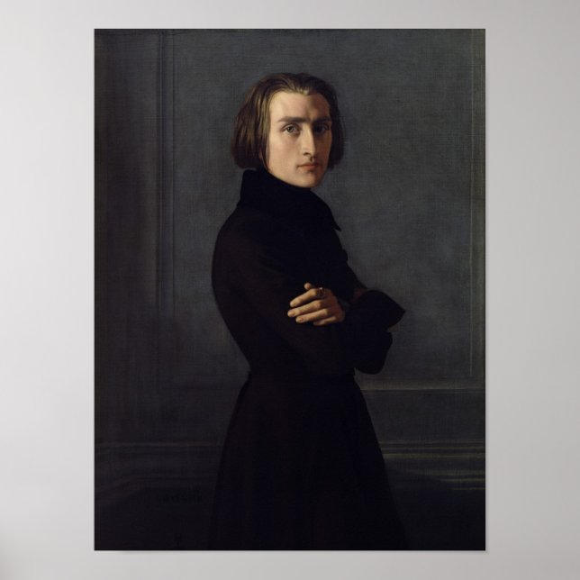 Portrait of Franz Liszt  1839 Poster (Front)