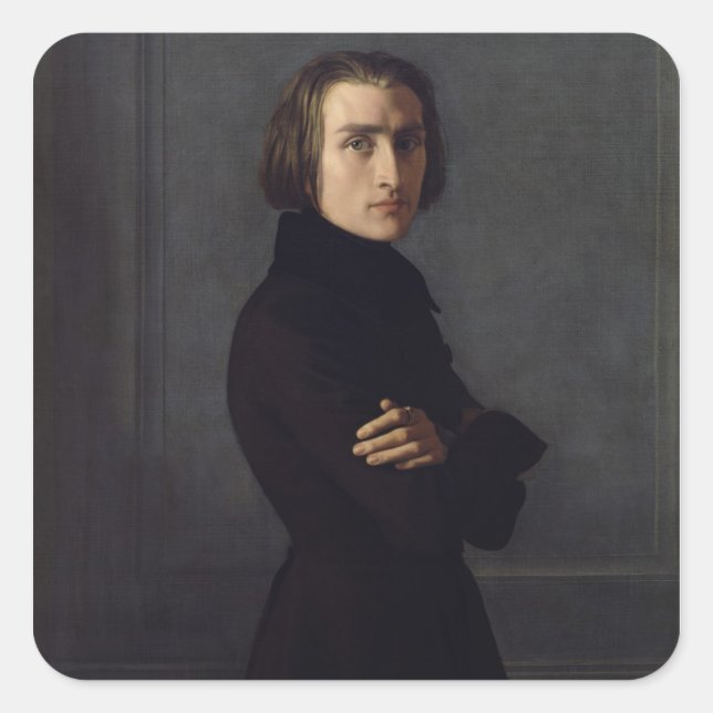 Portrait of Franz Liszt  1839 Square Sticker (Front)