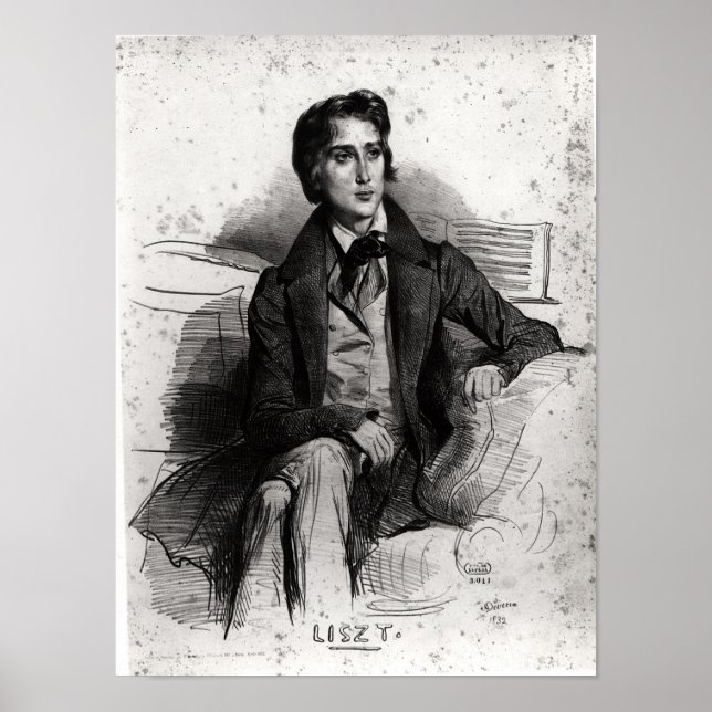 Portrait of Franz Liszt  August 1832 Poster (Front)