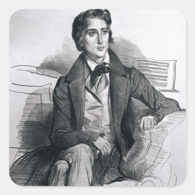 Portrait of Franz Liszt  August 1832 Square Sticker (Front)