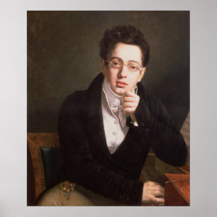 Portrait of Franz Schubert , Austrian composer Poster