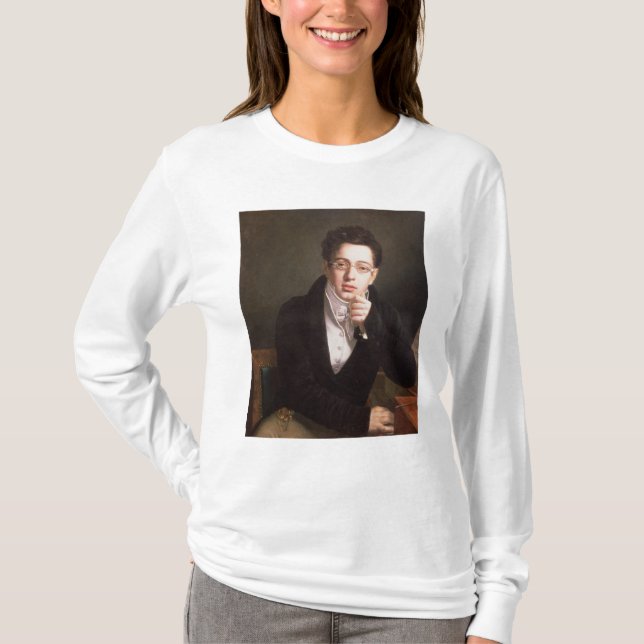 Portrait of Franz Schubert , Austrian composer T-Shirt (Front)