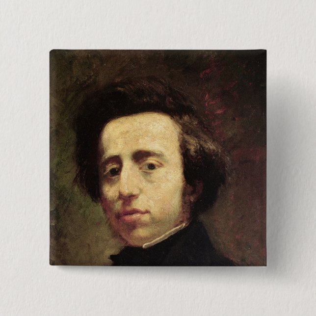 Portrait of Frederic Chopin 2 2 Inch Square Button (Front)