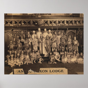 Portrait of Freemasons of the Anglo-Saxon Lodge Poster