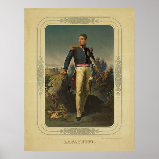 Portrait of French General Marquis de Lafayette Poster (Front)