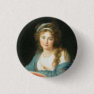 Portrait of French Lady 1 Inch Round Button