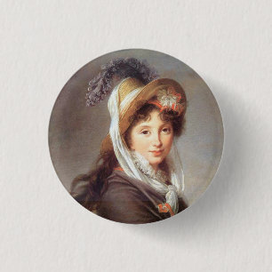 Portrait of French Lady 1 Inch Round Button