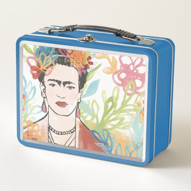Portrait of Frida Kahlo Metal Lunch Box (Front)