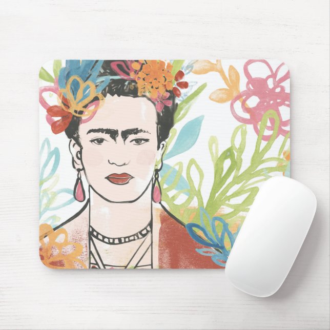 Portrait of Frida Kahlo Mouse Pad (With Mouse)