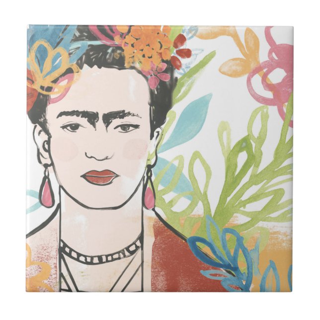 Portrait of Frida Kahlo Tile (Front)