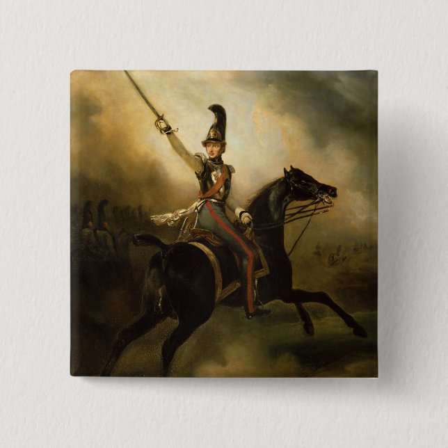 Portrait of Friedrich Heinrich  1830 2 Inch Square Button (Front)