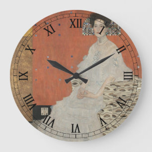 Portrait of Fritza Riedler by Gustav Klimt Large Clock