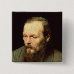 Portrait of Fyodor Dostoyevsky 1872 2 Inch Square Button