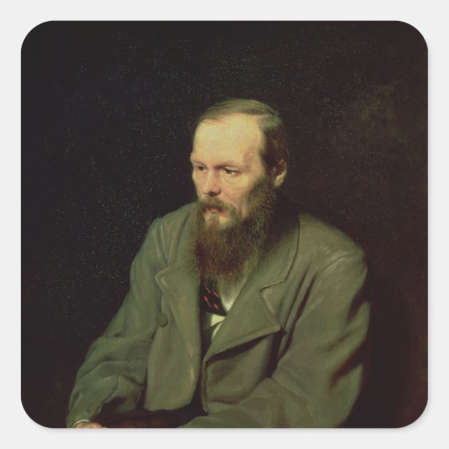 Portrait of Fyodor Dostoyevsky  1872 Square Sticker (Front)
