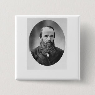 Portrait of Fyodor Mikhailovich Dostoyevsky 2 Inch Square Button
