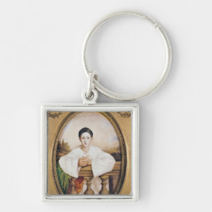 Portrait of Gaspard Deburau as Pierrot, c.1815 Keychain