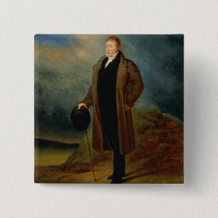 Portrait of General La Fayette in civilian dress, 2 Inch Square Button